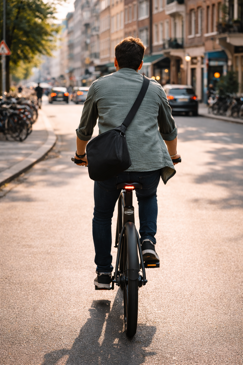 Kunde fährt nach dem Service durch die Stadt