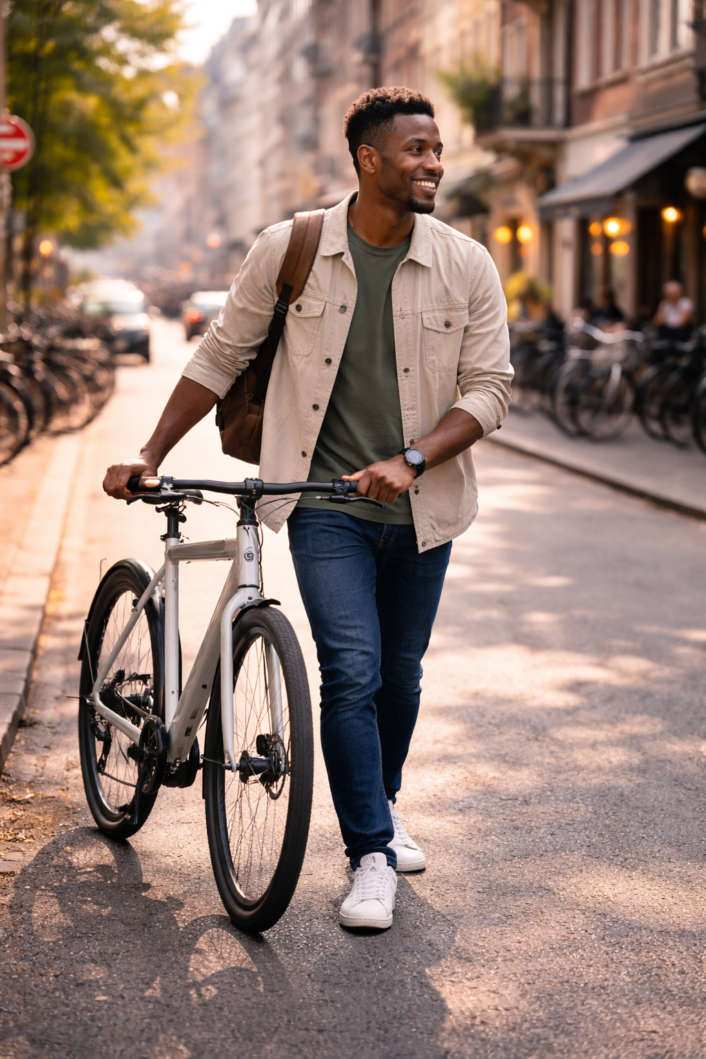 Fahrer startet mit frisch gewartetem Bike in die nächste Tour
