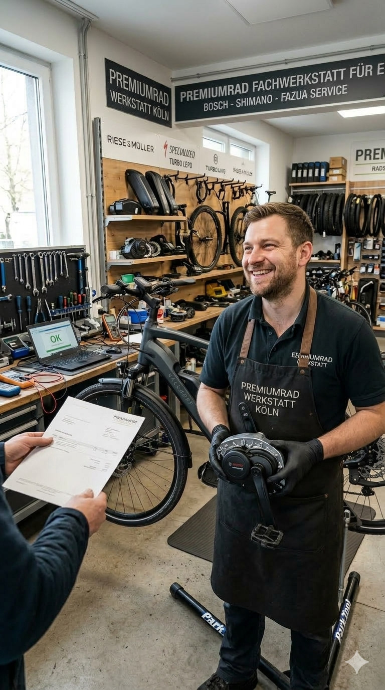 Werkzeugbank mit Ersatzteilen für den Service